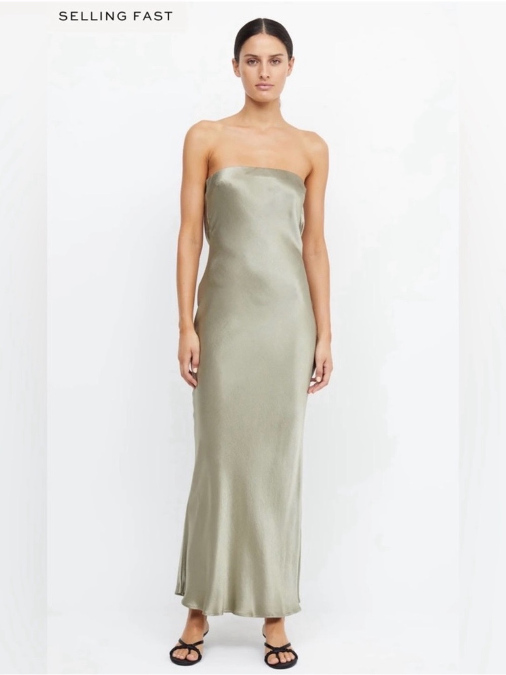 Bec + Bridge Strapless Moon Dress in Sage, Size 4 - Picture 3 of 4